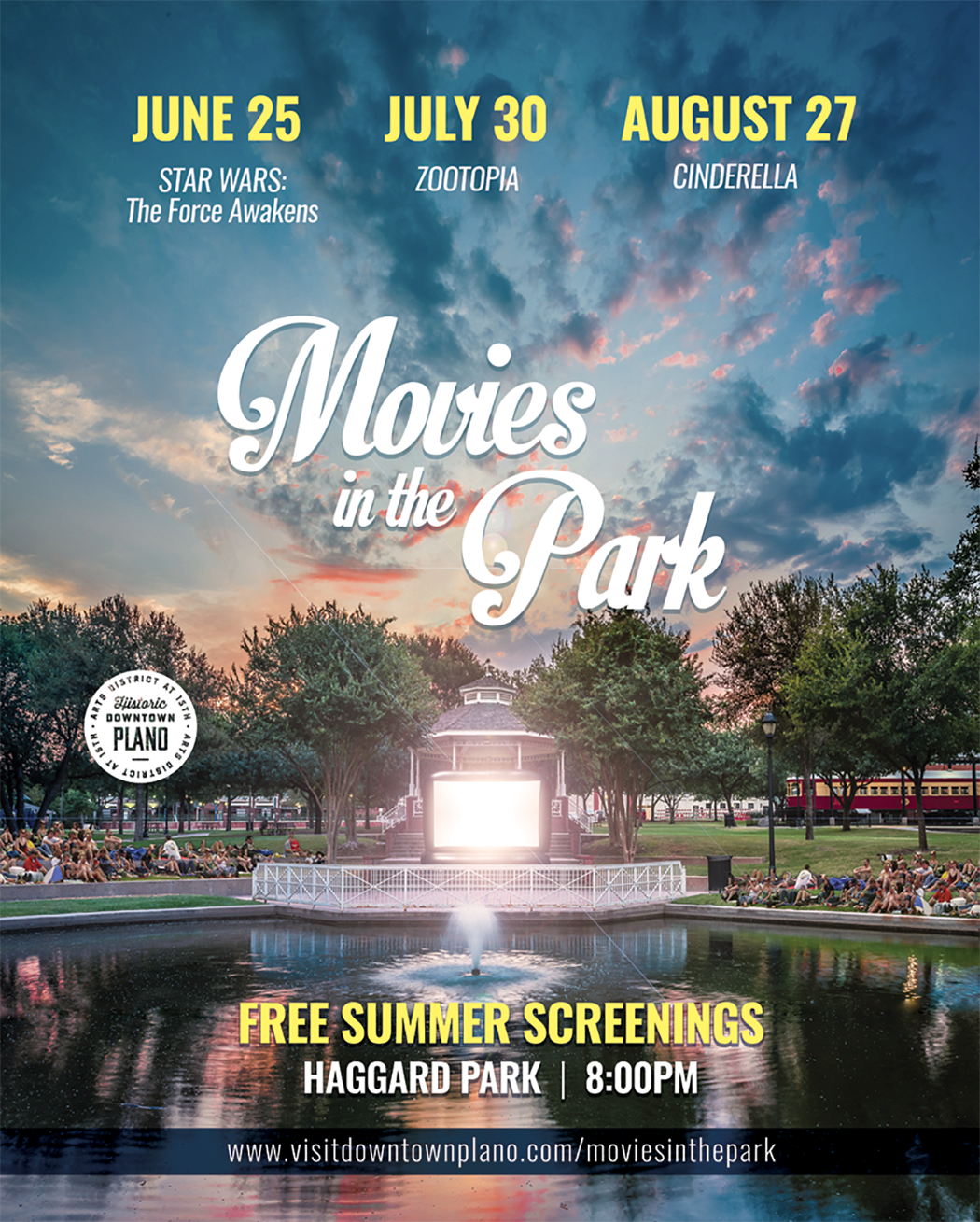 Movies in the Park in downtown Plano's Haggard Park