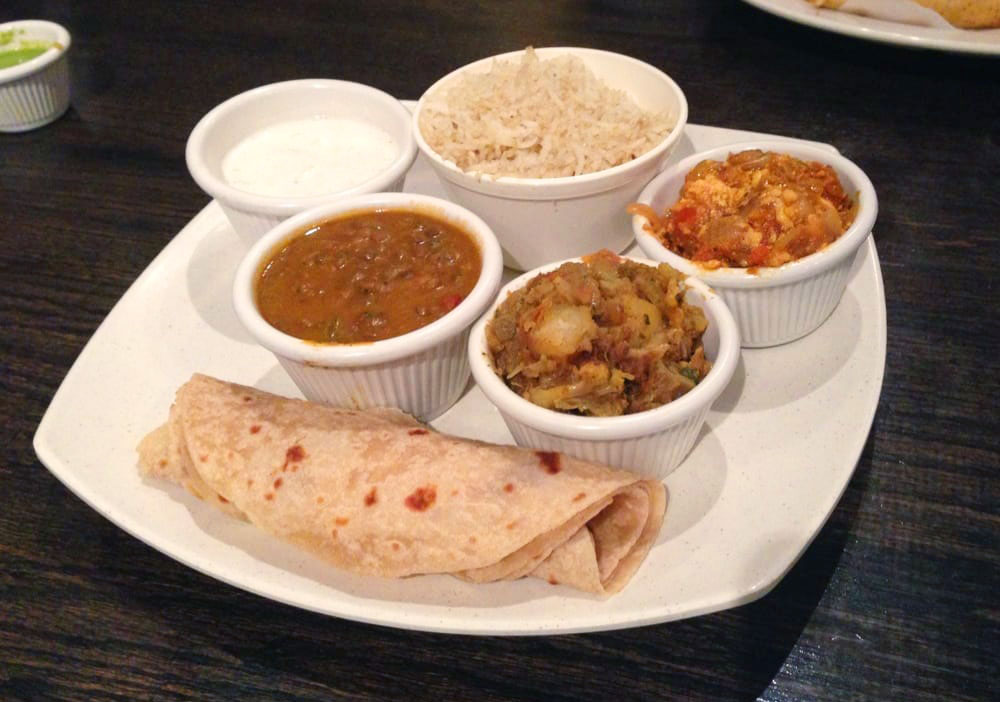 North Indian Thali dish at Kesari // photo courtesy Yelp user Raquel O.