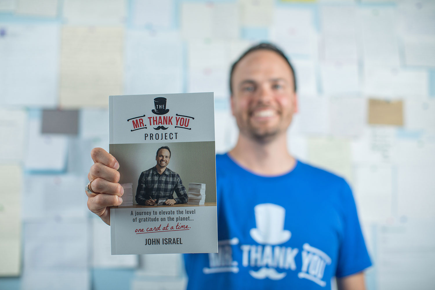 John Israel's new book "The Mr. Thank You Project: A Journey to Elevate the Level of Gratitude on the Planet, One Card at a Time" // photos by Kathy Tran 