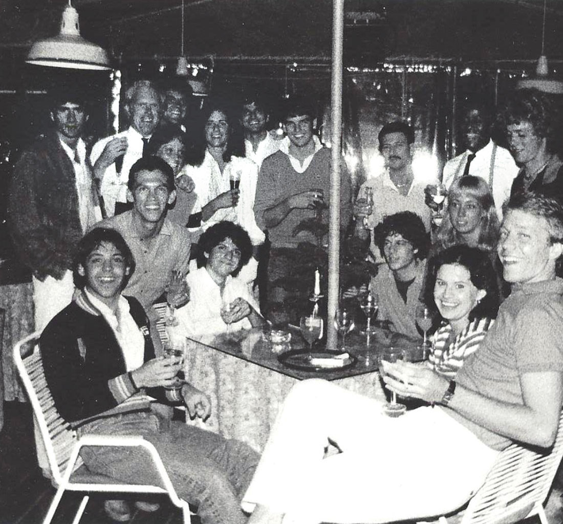 John Tesar (bottom left corner) at Club Pierre in the 80s