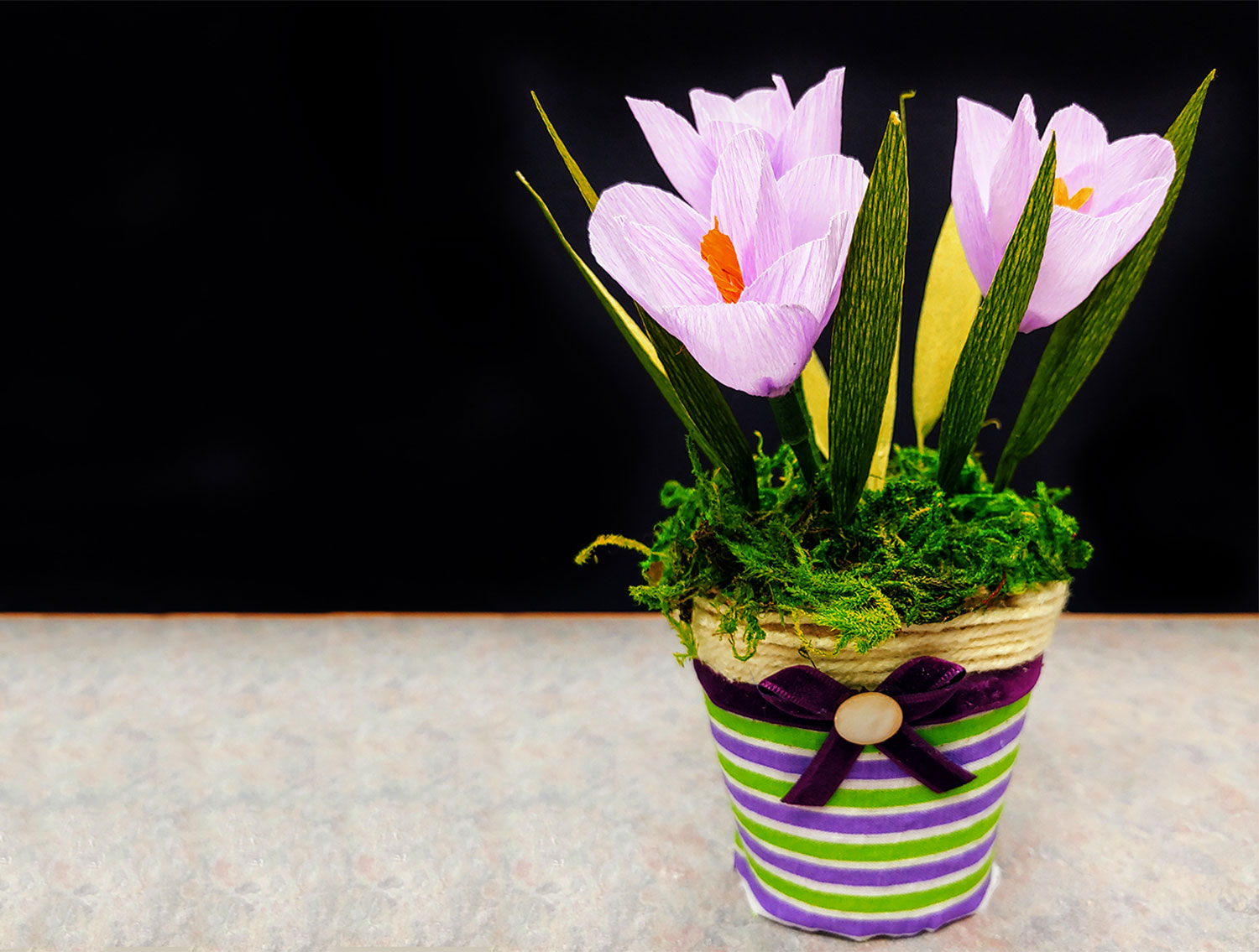 Crepe flower arrangements with Cool Creations // photos courtesy of Plano Public Library 