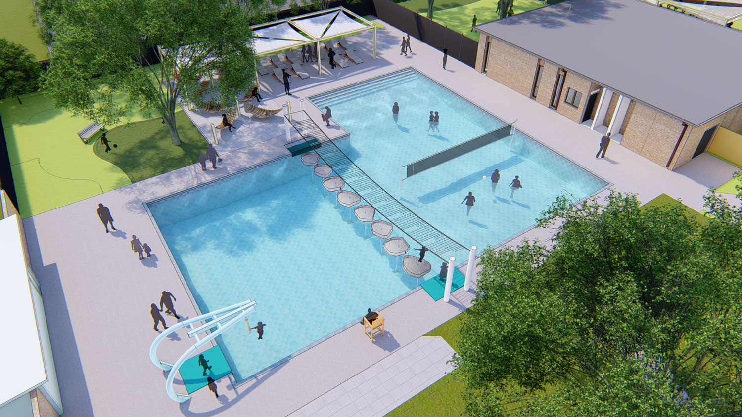 Liberty Recreation Center pool rendering // renderings courtesy City of Plano