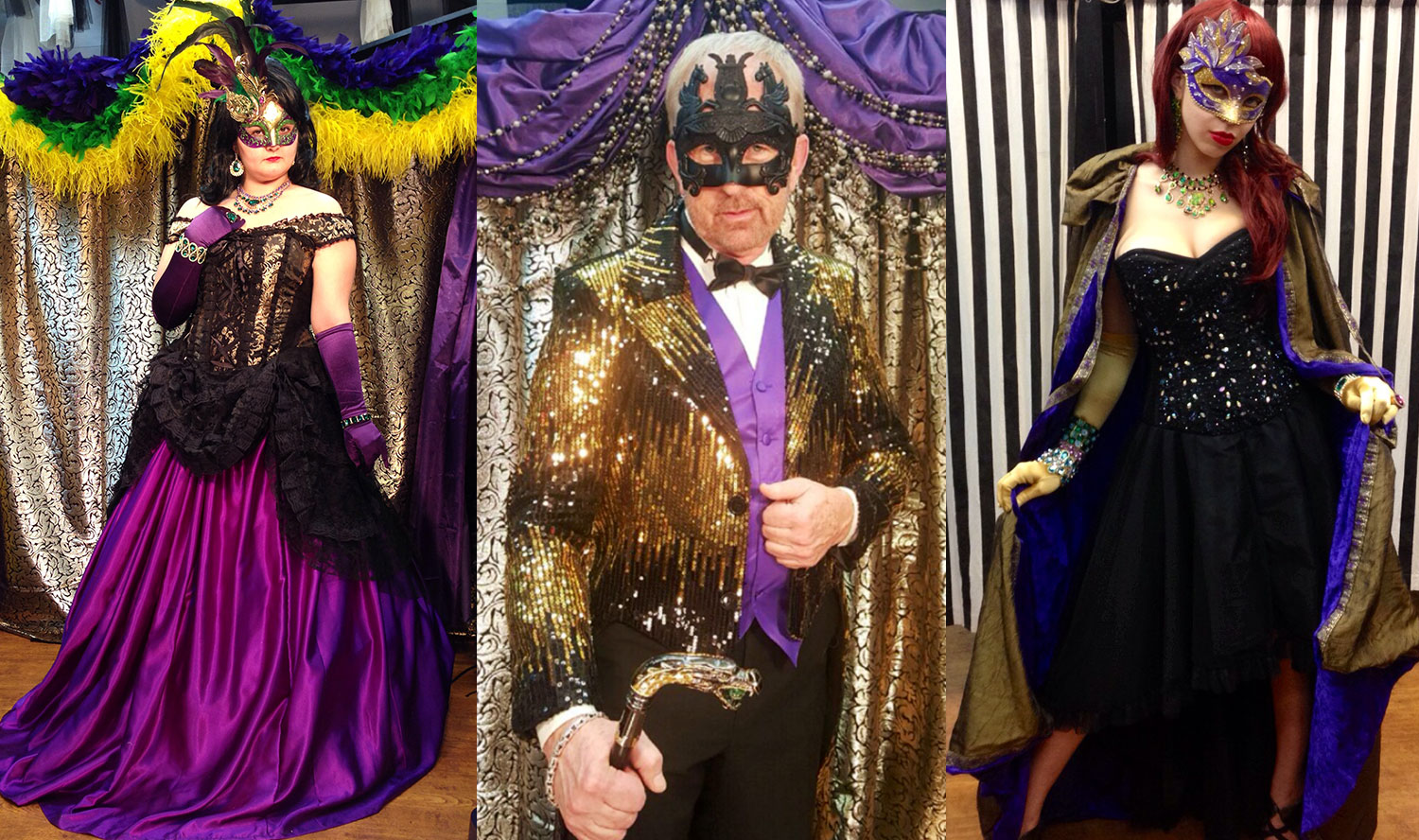 Formal Mardi Gras event costumes // photos courtesy Dallas Vintage Shop