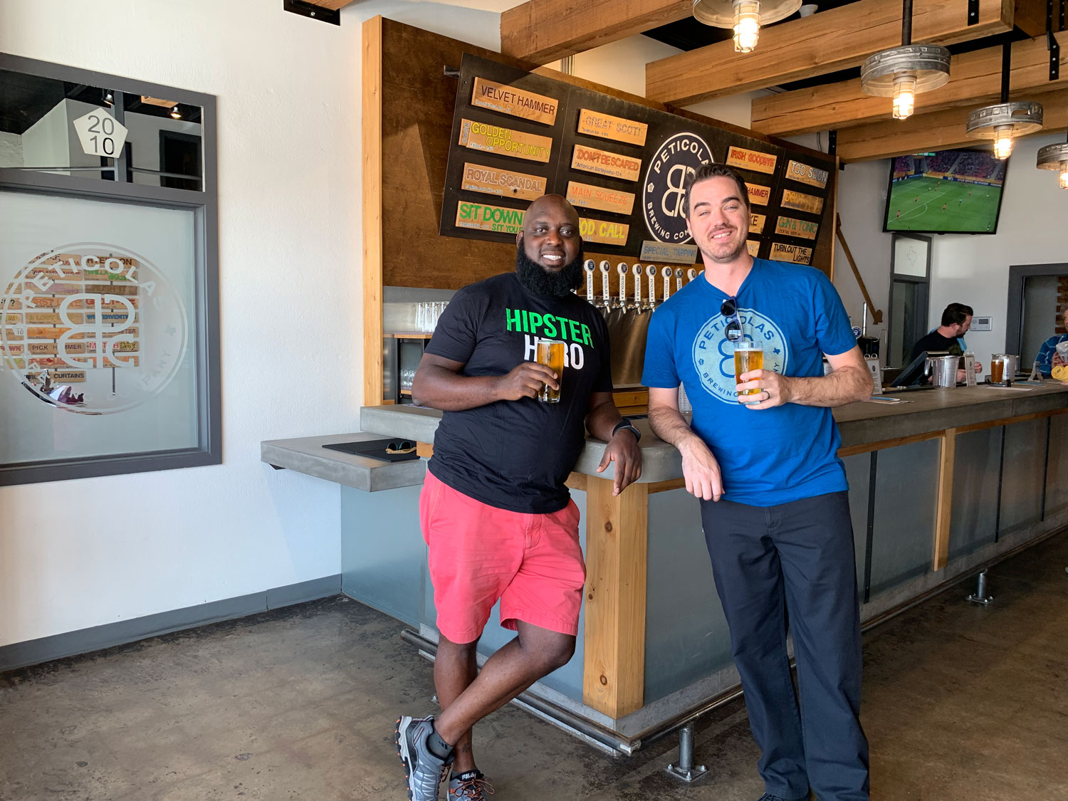Michael Finley (left) with My Possibilities Executive Director Michael Thomas at the release of HIPster Ale // courtesy My Possibilities