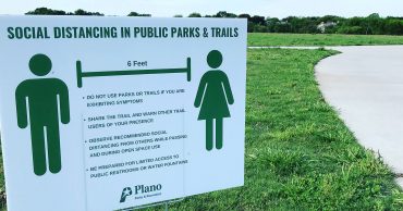 By late March, more Plano residents were seeking a break from their homes by taking socially distanced walks or bike rides outdoors, causing Plano Parks and Recreation to deploy “friendly” park monitors to enforce social distancing // courtesy Plano Parks and Rec