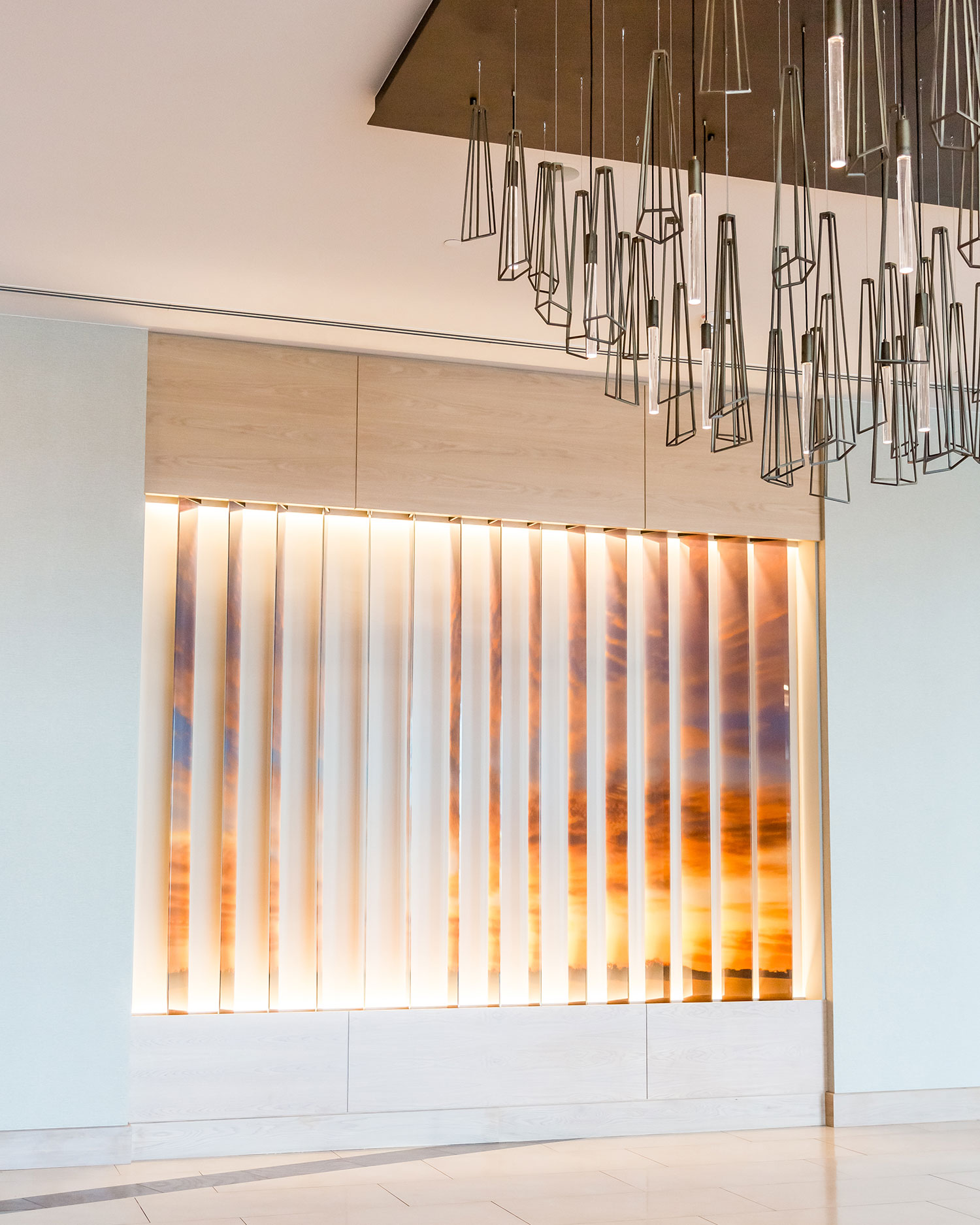 A lobby installation evokes a Texas sunset // photos Jennifer Shertzer