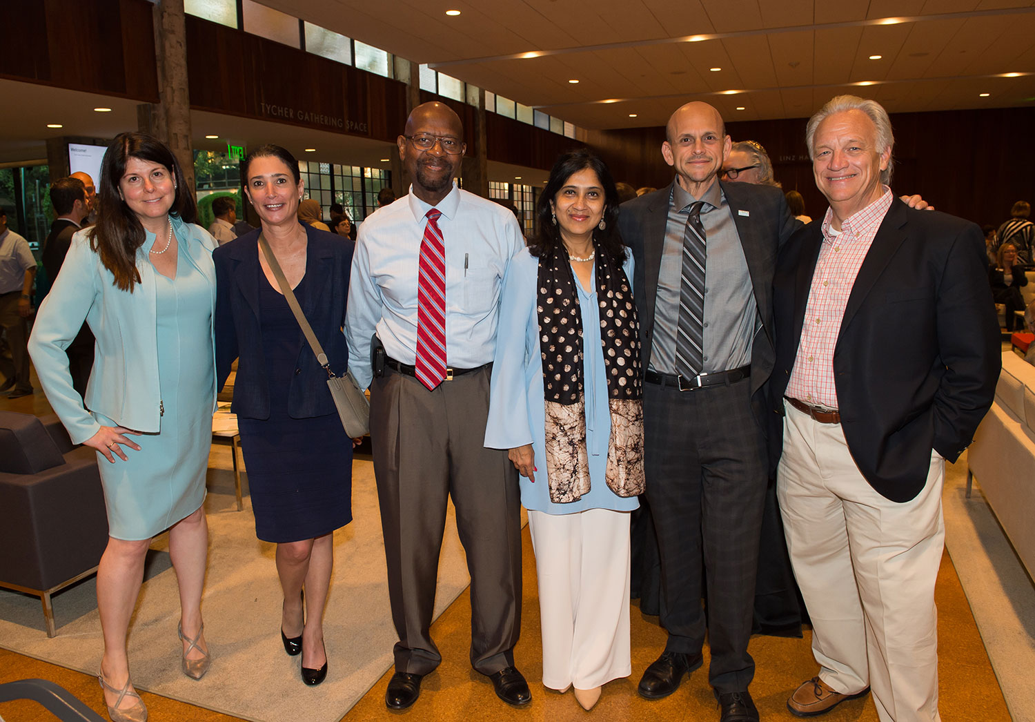 Plano resident Almas Muscatwalla (center) with attendees at a previous year's Muslim-Jewish Advisory Council event // courtesy Muslim-Jewish Advisory Council