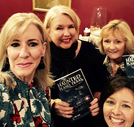Leslie with Mary Jacobs, Lynda McDevitt and Tammy Hooker at Mary's book release party in 2018 // courtesy Tammy Hooker