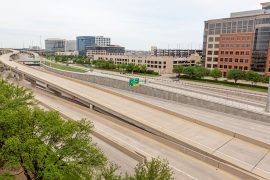 On April 9 Dallas North Tollway saw very few cars passing by // photo Jennifer Shertzer