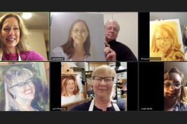 Rail Station Studios' artists painted each other during a recent Zoom session // courtesy Rail Station Studios