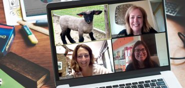 As Zoom meetings became the norm, the Heritage Farmstead Museum began offering in June to have farm animals hop on and make video calls less monotonous // courtesy Heritage Farmstead Museum