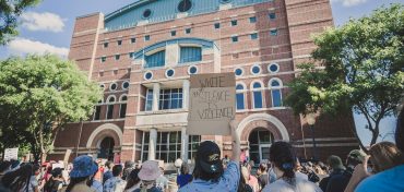 A June 3 protest in front of the Raymond Robinson Justice Center was one of countless protests happening nationwide demanding justice for the Black community / photo Jennifer Shertzer