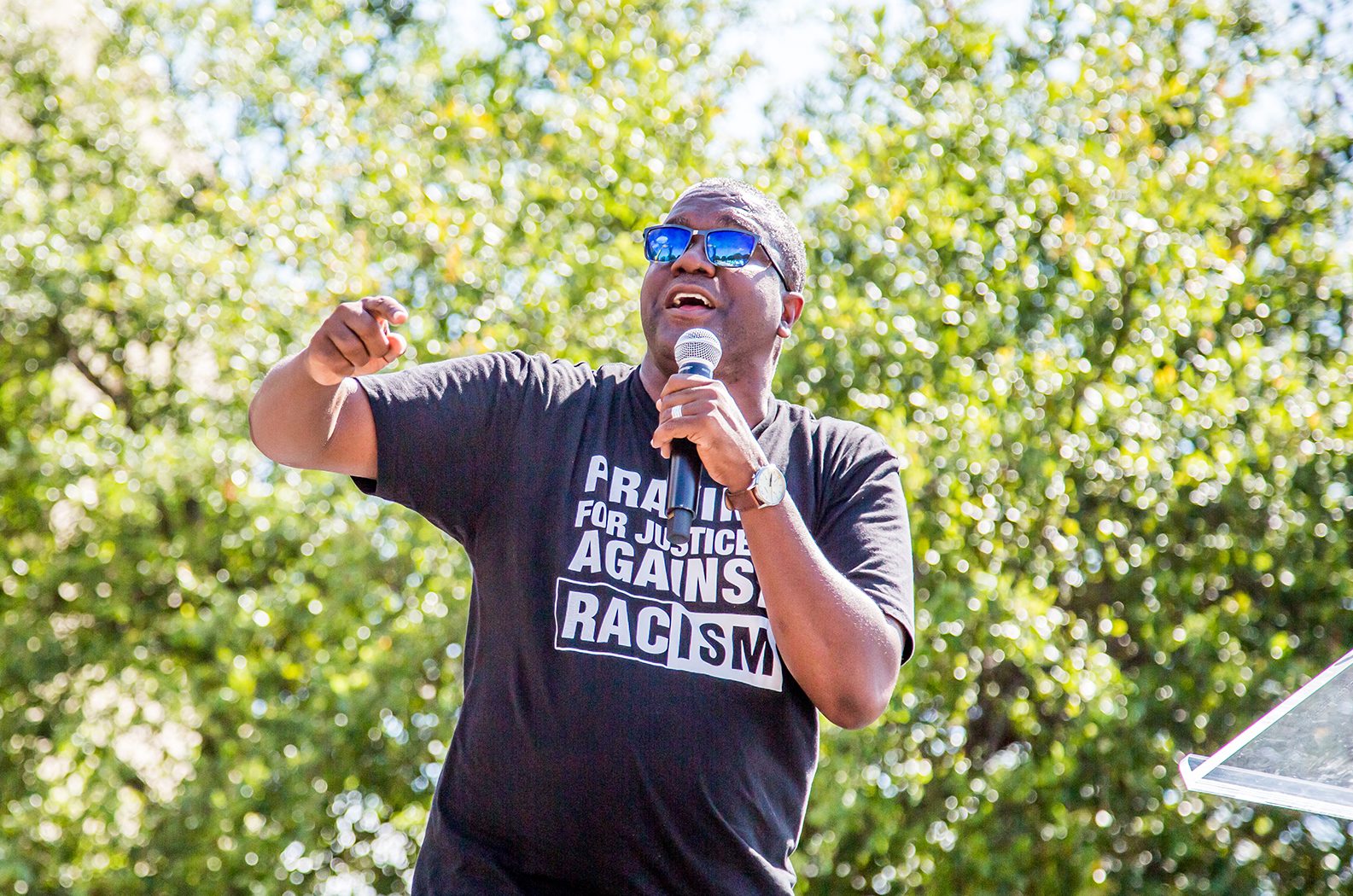 Dr. Conway Edwards at Planos Hungry for Change rally on June 7 // photo Jennifer Shertzer