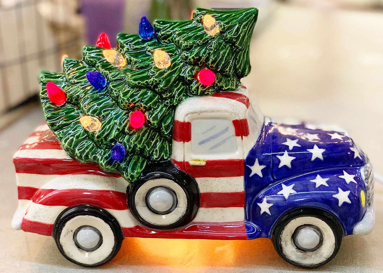 Christmas tree and truck ceramic piece (shown already painted) // courtesy Paint My Pottery