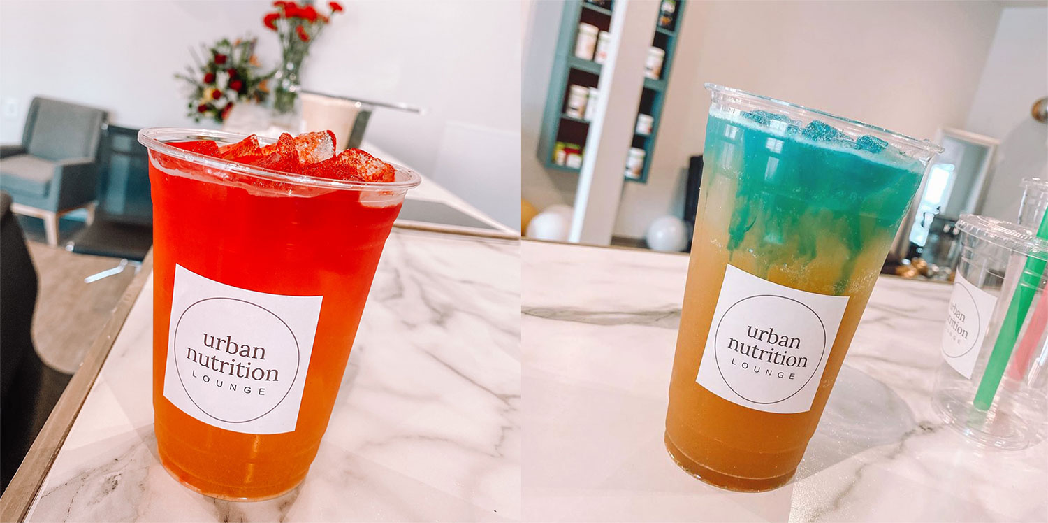 Flavored teas at Urban Nutrition Lounge