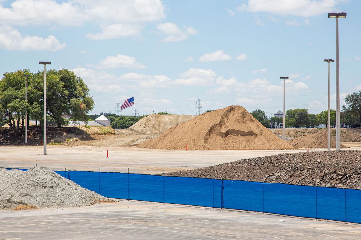 In July, one year into the Collin Creek Mall project, the most noticeable changes were missing anchor stores and giant piles of dirt // photo Jennifer Shertzer