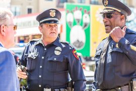 Public Information Officer David Tilley with Plano Police Chief Drain // photo Jennifer Shertzer