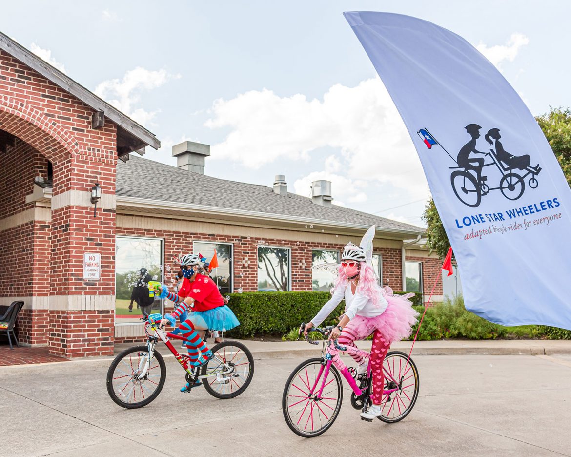 Lone Star Wheelers celebrated its one-year anniversary with a drive-by bike parade at DaySpring Senior Living Sept. 14 to cheer up residents who had not had visitors in months // photo Jennifer Shertzer