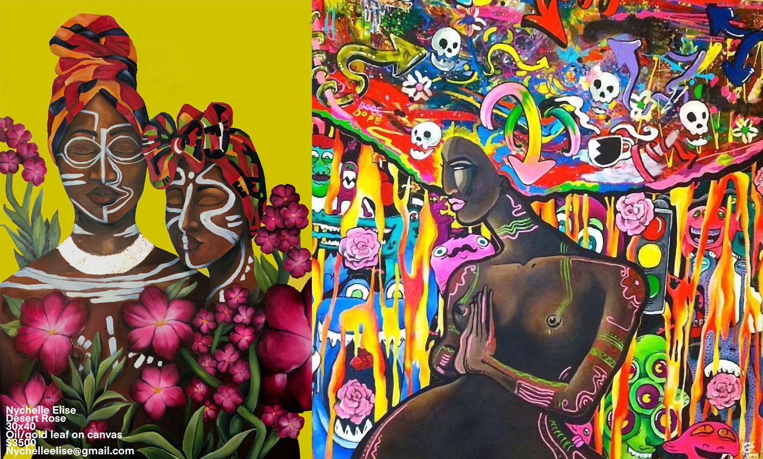 Paintings by Nychelle // courtesy Nychelle Elise