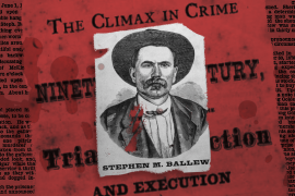 Sketch of Stephen Ballew from John H. Dudley book "The Climax in Crime of the Nineteenth Century"