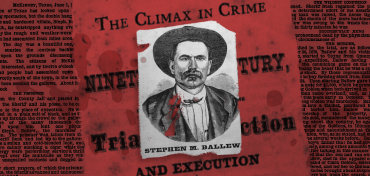 Sketch of Stephen Ballew from John H. Dudley book "The Climax in Crime of the Nineteenth Century"