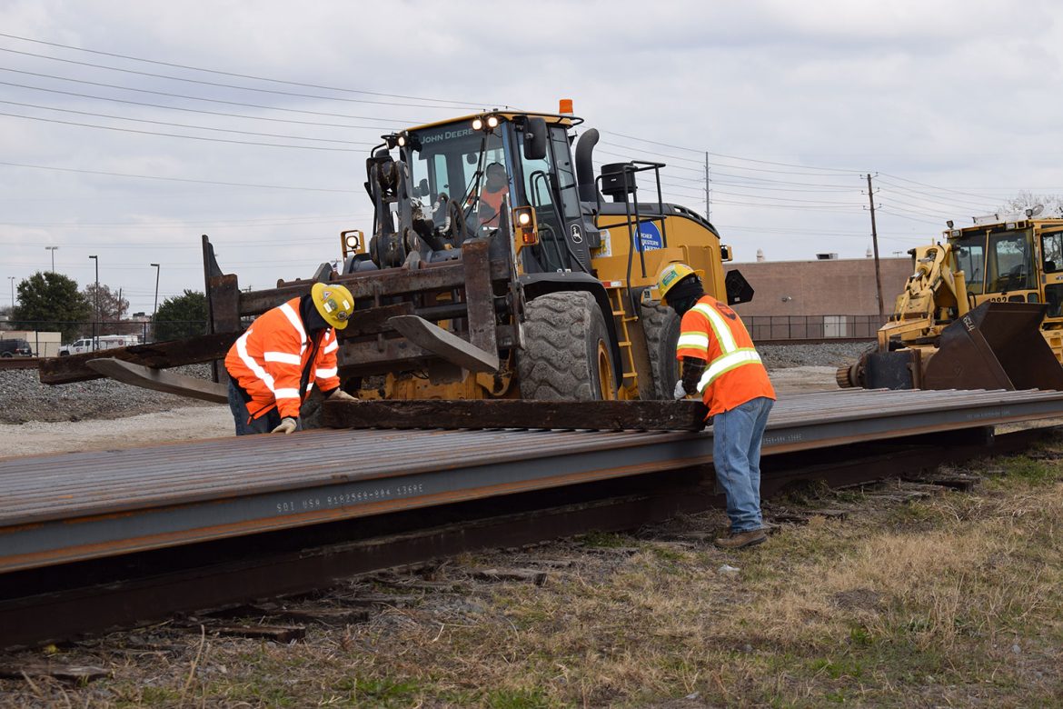 On Dec. 18 the first delivery of rail arrived in Plano for the construction of DART’s Silver Line connecting Plano with DFW Airport // courtesy DART