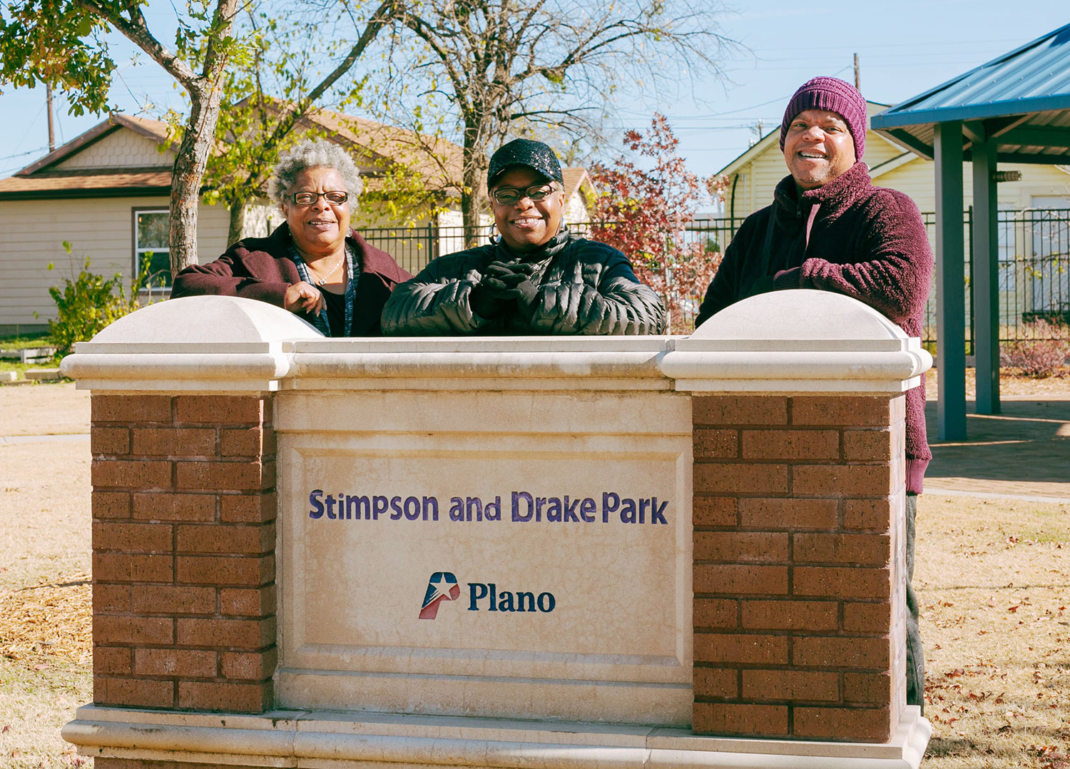 Evans siblings at Stimpson-Drake Park, named for their ancestors // photo Hunter Lacey