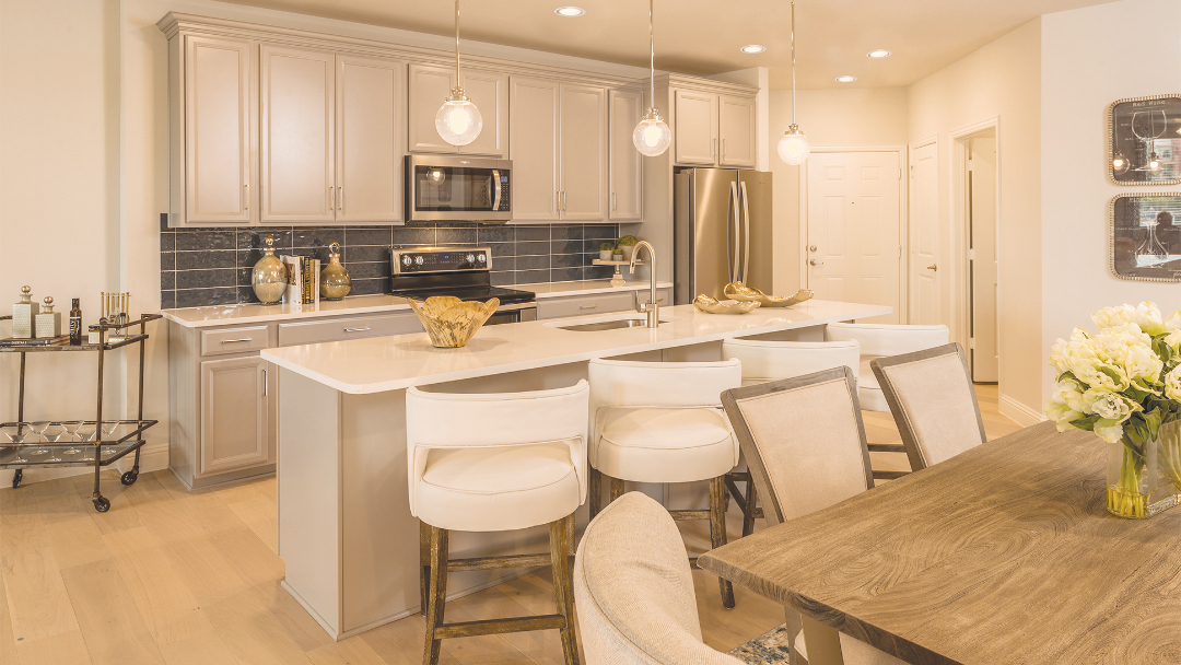 Interior kitchen view of Gatherings at Twin Creeks by Beazer Homes.