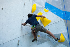 Mario Stanley is a Plano Rock Climbing coach and host of podcast "Sends and Suffers." Photo Lauren Allen