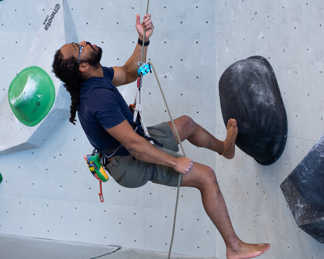 Mario Stanley is a Plano Rock Climbing coach and host of podcast "Sends and Suffers." Photo Lauren Allen