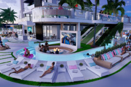 Lazy river. Brad Holley's Million Dollar Pool Design Challenge winning rendering. Courtesy of Brad Holley and Pure Design.