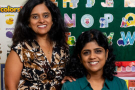Zo the Elephant, the school's mascot, helps children process emotions by modeling how to handle separation anxiety, reinforcing positive behaviors and modeling age-appropriate behaviors. Photo by Amani Sodiq