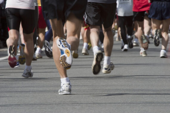 Image of feet running a marathon