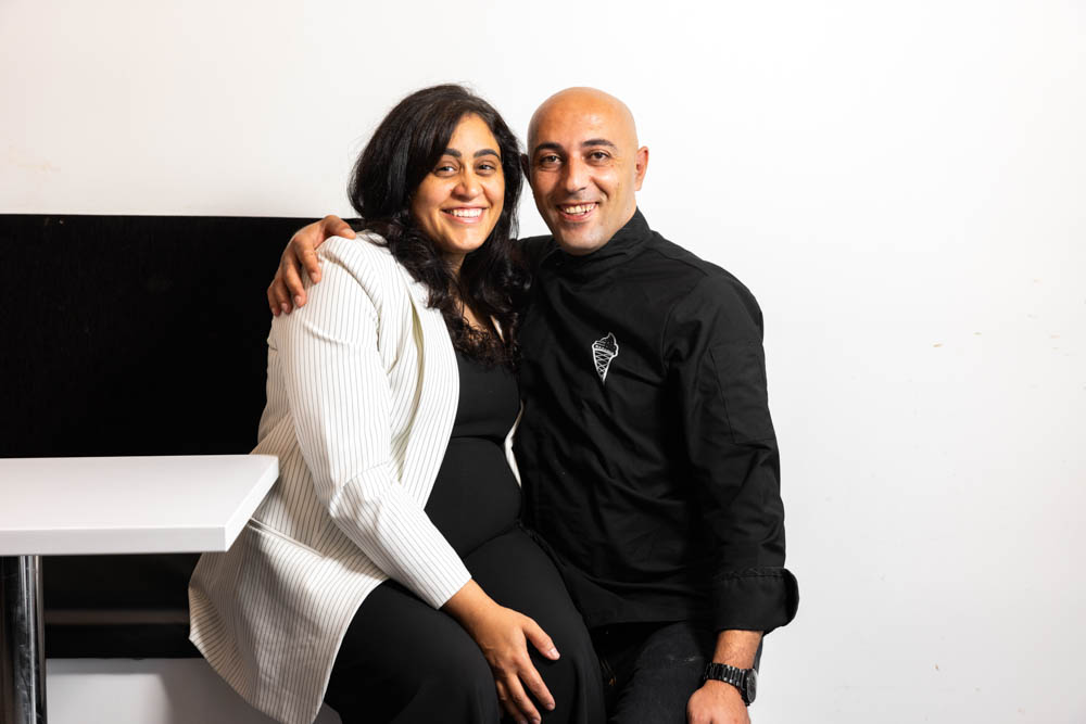 Bazaria Sweets Gelato owners Mohammad and Deema Awwad. Photo by Kathy Tran. 