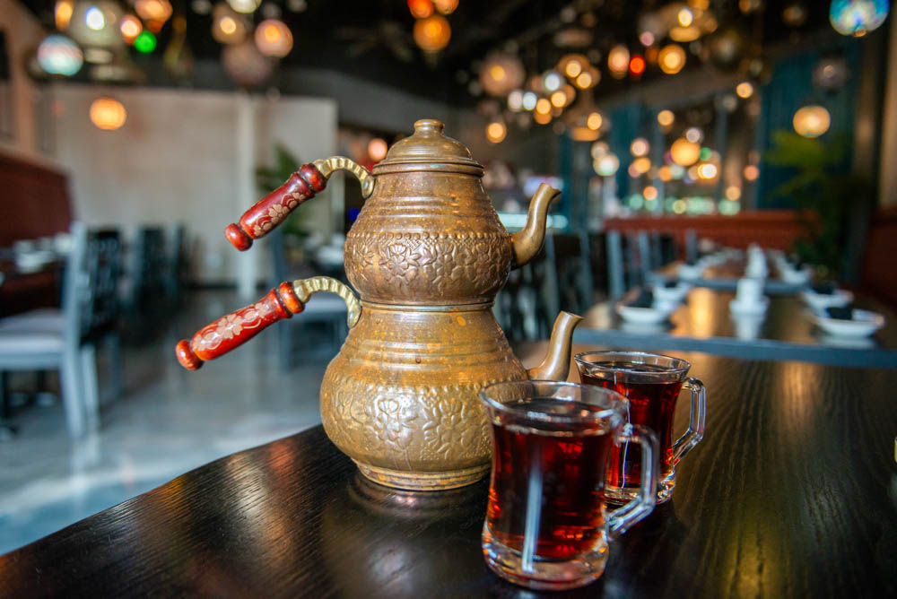 Turkish tea from Turkish Cafe and Lounge. Photo by Lauren Allen.