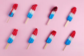 Getty image of red, white and blue ice pops.