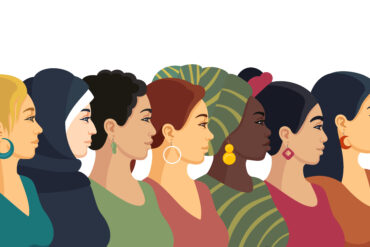 Multi-ethnic group of beautiful women representing The Plano Chamber of Commerce Women’s Division.