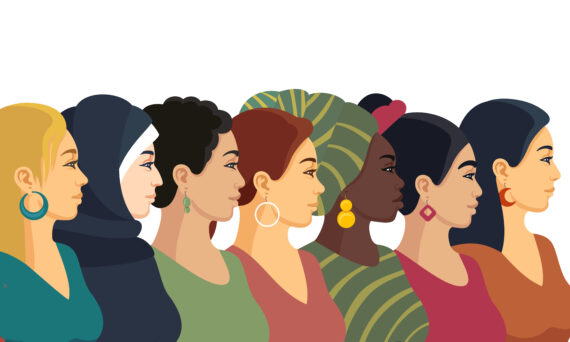 Multi-ethnic group of beautiful women representing The Plano Chamber of Commerce Women’s Division.