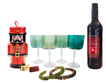 Gift Guide Items from My French Recipes, Read Between the Lines, Stones for Daze and The Wooden Spoon.