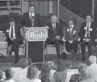 Gov. George W. Bush visited the college while campaigning for re-election as governor.